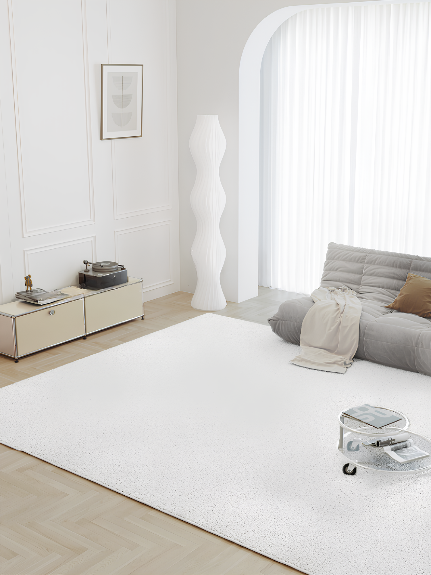 Tapis minimaliste et moderne de la collection soft blanc