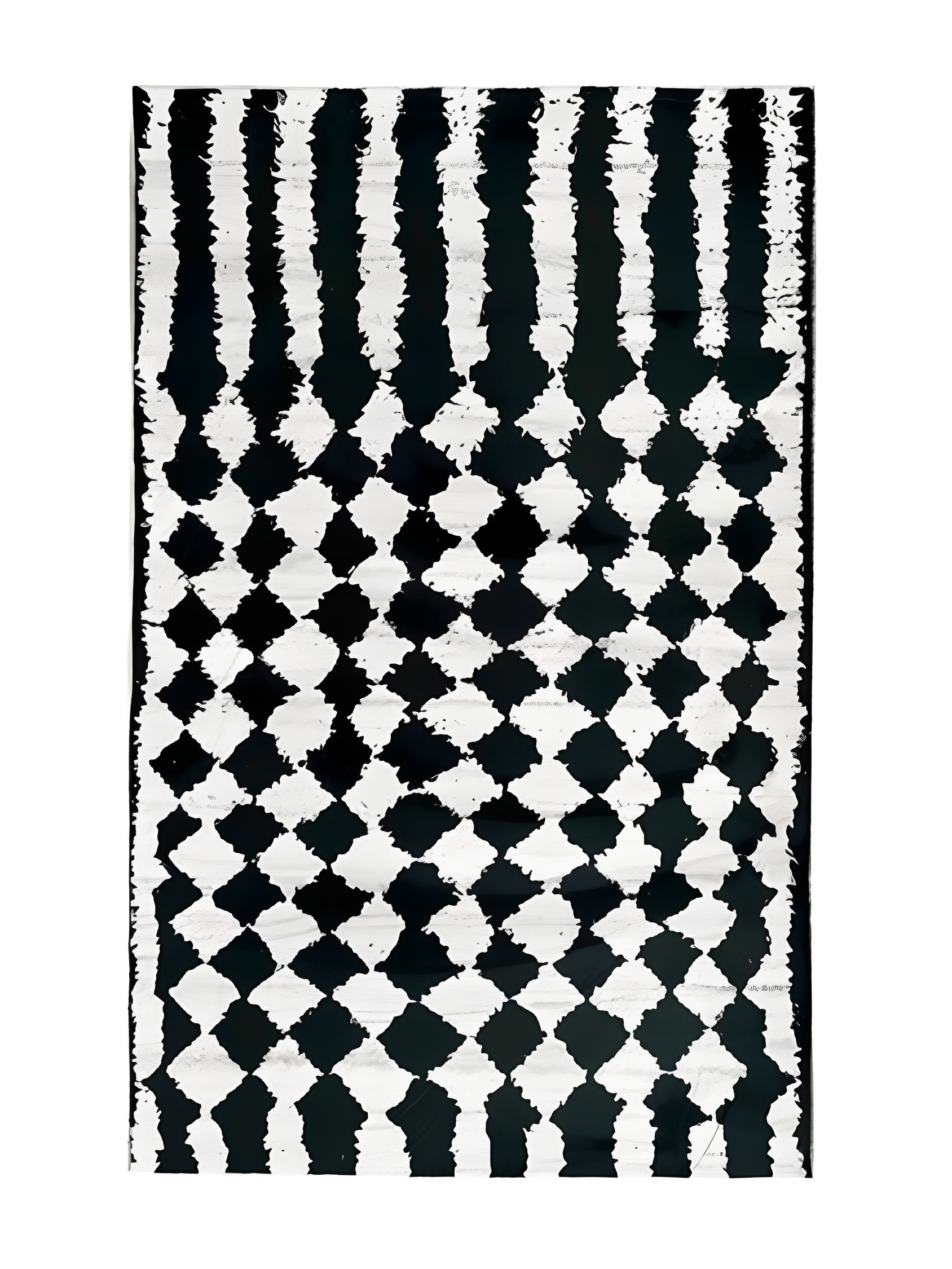 Tapis à carreaux moderne noir et blanc