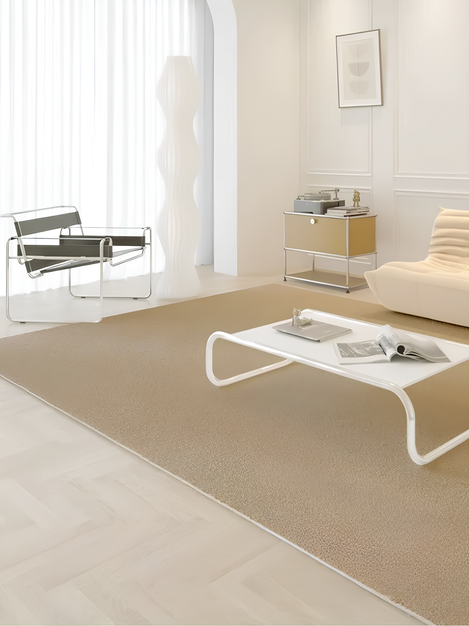 Tapis minimaliste et moderne de la collection soft marron