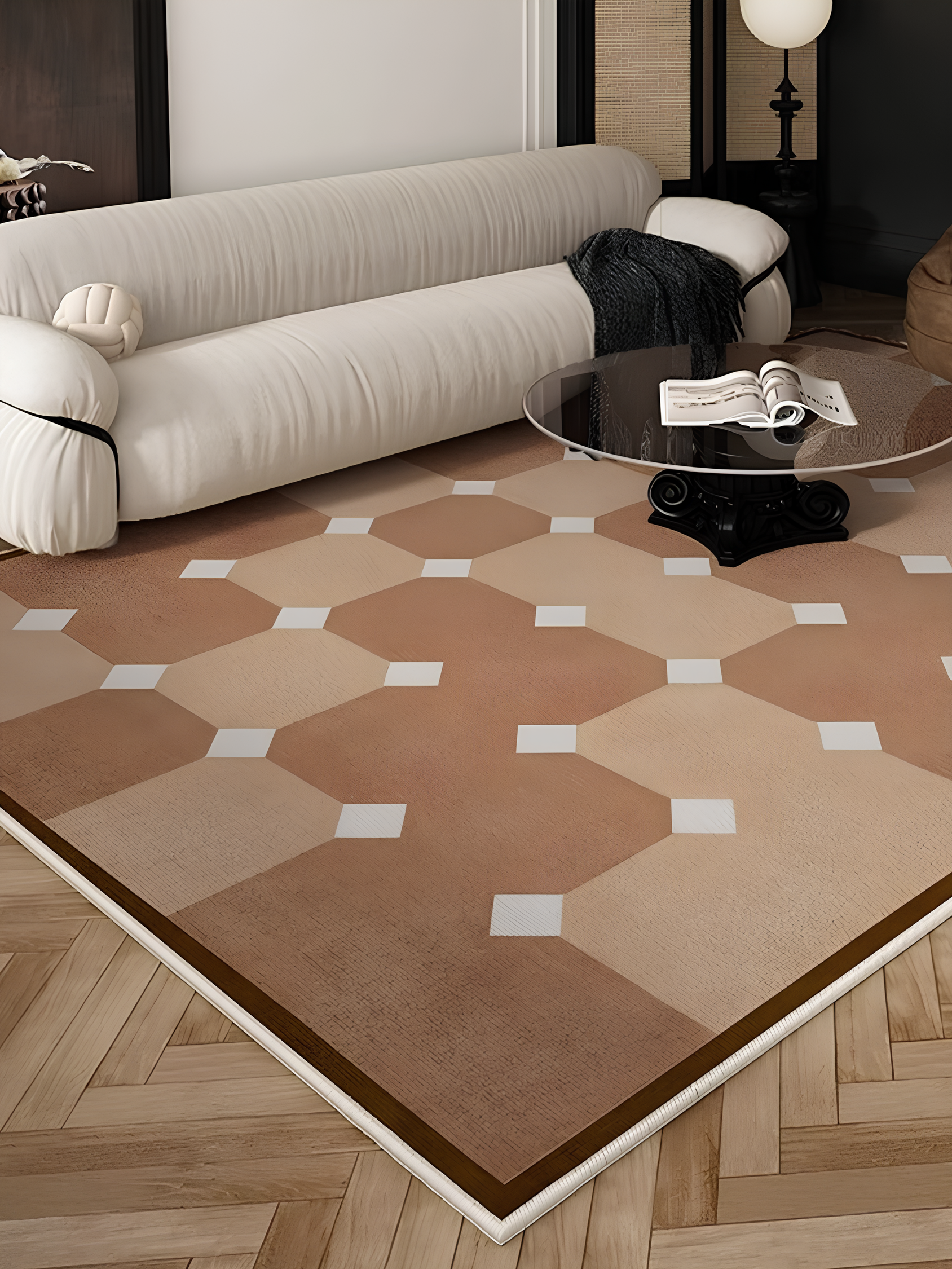 Tapis marron et beige de la collection Prestige