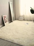 Tapis Doux à Longs Poils Couleur Blanc Crème